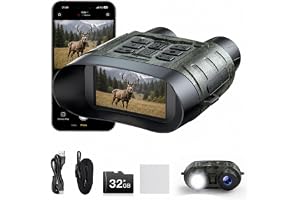 4K Night Vision Binoculars with WiFi, 112MP Infrared Night Vision Goggles | 12X Zoom, 1500FT Night Vision, 32GB Card for Natu