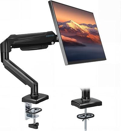 BONTEC Single Arm Monitor Desk Mount 13-32 Inch VESA 75/100 Tilts Swivels