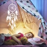 Mitening Handmade White Dream Catcher with Feathers & Pearls for Decor view 4