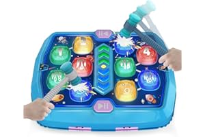 WAYKEE Whack a Game Mole, Toys for 3 4 5 6+ Year Old Boys Girls, Interactive Toddler Boy Girl Toys with 3 Modes & 2 Hammers, Sound & Light, Birthday Xmas Gifts for 3-10 Year Old Boys Girls