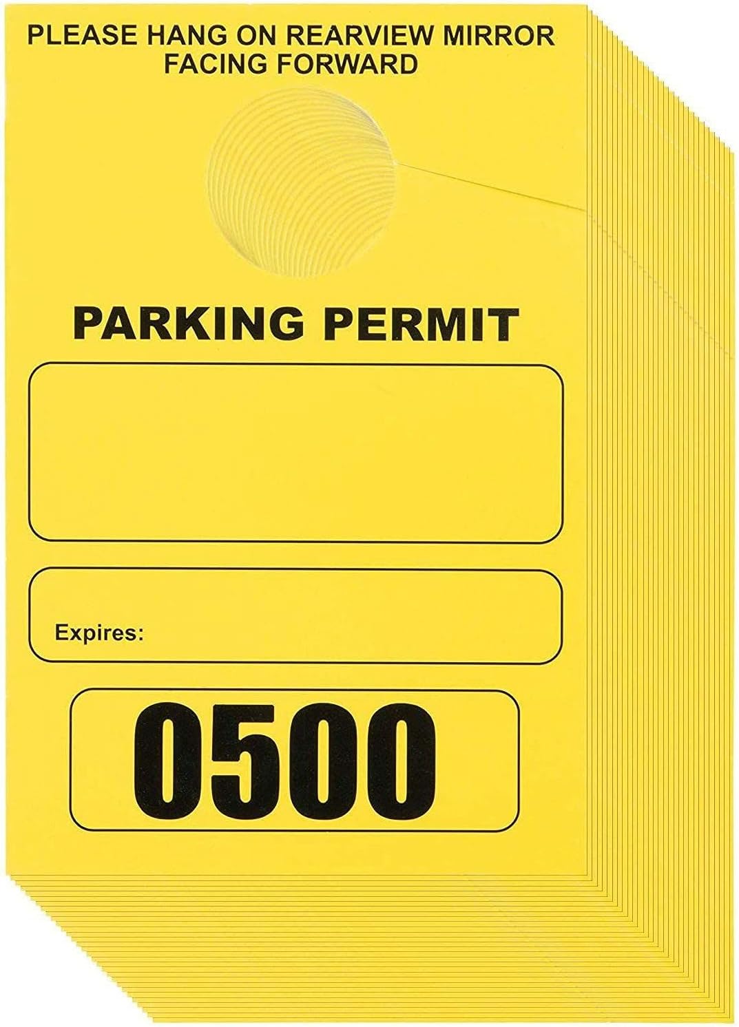 500-Pack Parking Permit, Blank Temporary Parking Pass, Numbered Hang ...