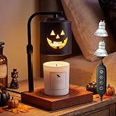 Woanger Halloween Candle Warmer Lamp Gifts with Timer, Adjustable Height | Dimmable Jack O Lanterns Pumpkin Lamp for Jar Candles, Flameless Home Decor Wax Melter Lamps, Halloween Gifts