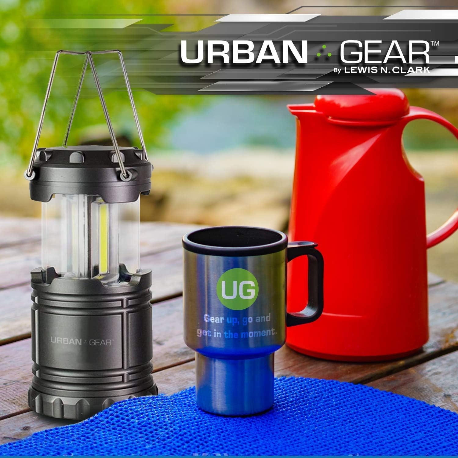 Lewis N. Clark Collapsible Camping Lantern | LED Portable Lantern for Indoor or Outdoor Use | Waterproof Lamp with Batteries Included | for Camping, Backpacking, Hiking, or Power Outage | Gray