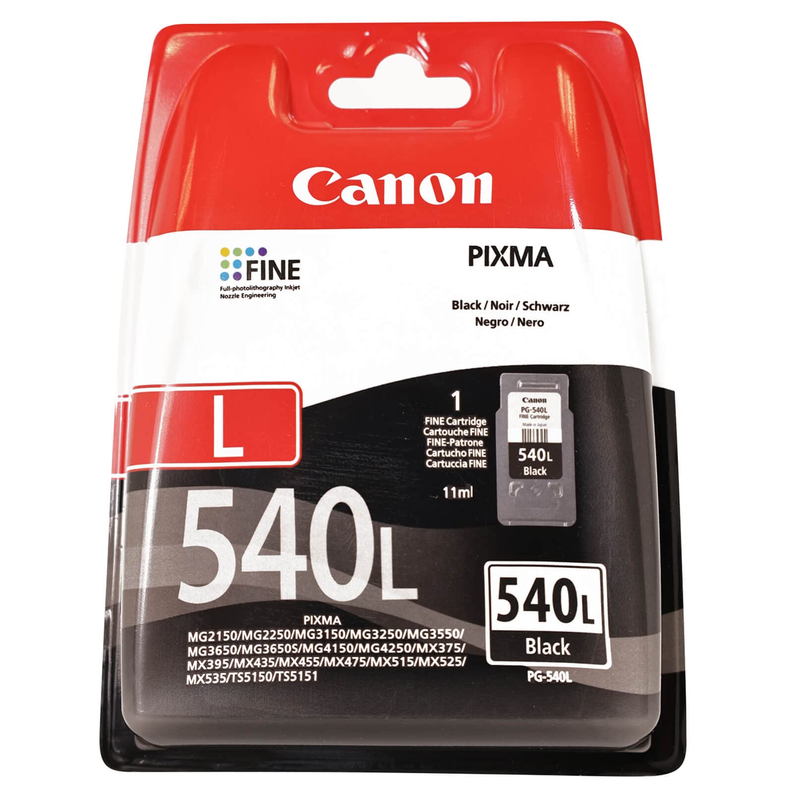 Canon PG-540L Cartridge Size L Black (Blister Packaging)