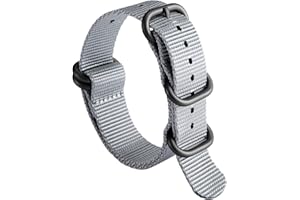 BINLUN Nylon Watch Strap Thick Premium Ballistic Multicolor Bands for Men Women 18mm 19mm 20mm 21mm 22mm 23mm 24mm with Military Heavy Duty 5 Rings Silver/Black Stainless Steel Buckle