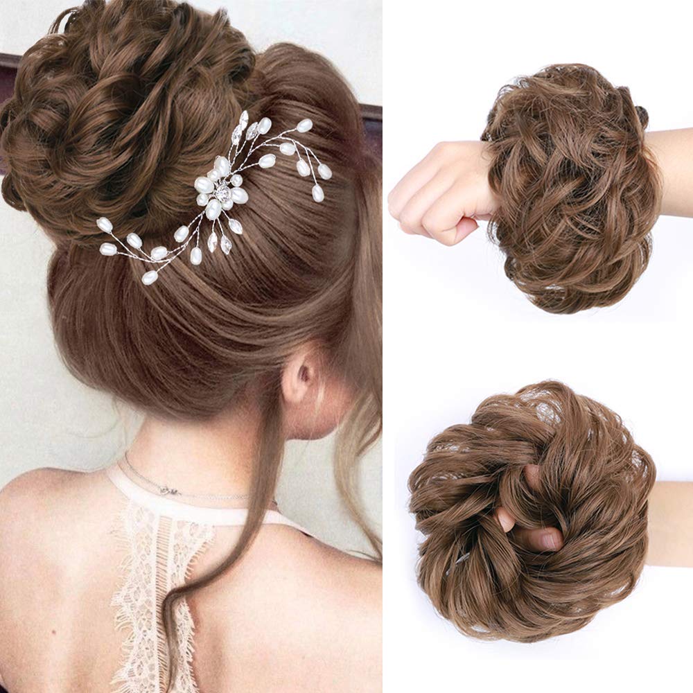 Amazon Com 2pcs Hair Bun Extensions Wavy Curly Messy Bun Hair