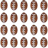 OLYCRAFT About 20Pcs Oval Rhinestone Clay Beads 15x10mm Rugby Rhinestone Beads Brown Crystal Beads Clay Pave Beads Disco Ball Diamond Clay Beads for Necklace Bracelet Jewelry Making Party Decoration