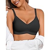 Avidlove Womens Wireless Bras Lace Seamless Bras Padded Full Coverage Bralette Comfortable V Neck T Shirt Everyday Bra