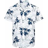 MADHERO Mens Hawaiian Shirt Short Sleeves Casual Button Down Beach Shirts