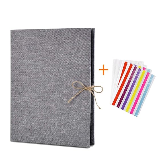 BSET BUY Fotoalbum zum Selbstgestalten Leder Scrapbook Album Schwarze Seiten Fotobuch Fotoalben zum Einkleben