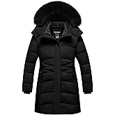 CTFASHION Girl's Puffer Jacket Kids Long Winter Coat Heavyweight Ski Parka Warm Fleece Outerwear with Removable Fur Hood