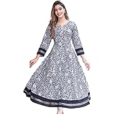 Yash Gallery Women's Cotton Floral Print Anarkali Kurta for Summer