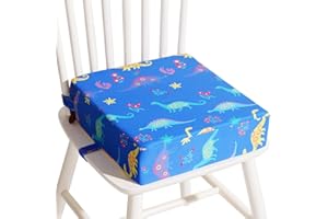 YONTINY Booster Seat for Eating Toddler, Washable PU Kitchen Chair Booster Seat with Double Adjustable Safe Straps, Non-Slip 