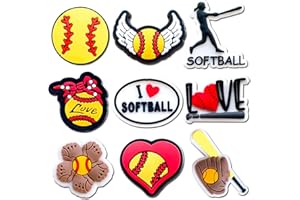 SHIOMAY Sports Shoe Charms for Clog Sandals Bracelets Decoration, Baseball Softball Football Basketball Soccer Swim Charms