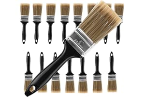 KINJOEK Paint Brush 16 Packs 2 Inch, Home Wall Trim House Chip Paintbrush Set, Professional Multi-Purpose Home Repair Tools for DIY Paint Stains Varnishes Glues Acrylics Cabinet Deck Fence Edge Door