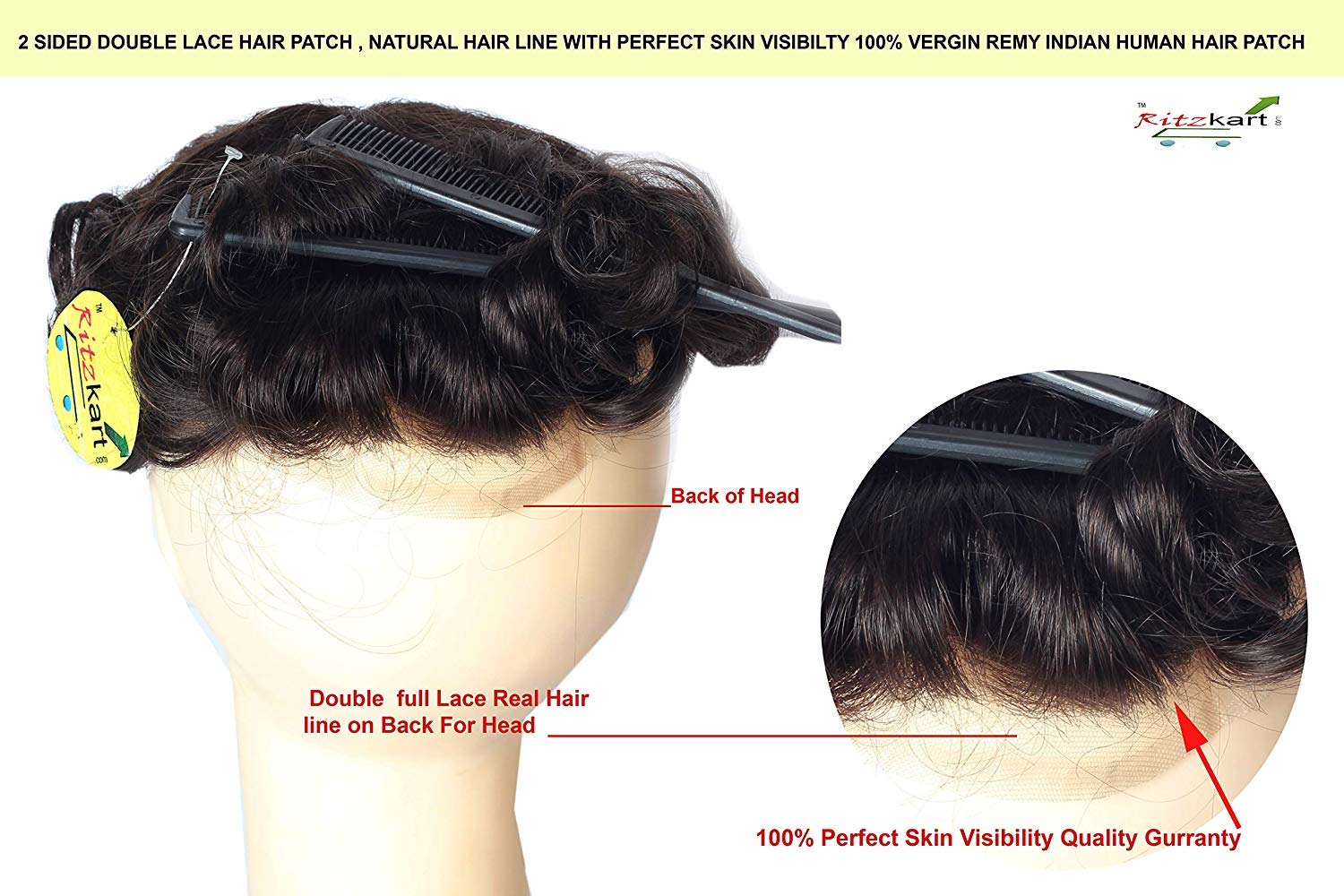 Ritzkart 8x5 Full Double Full Lace European Virgin Human Hair