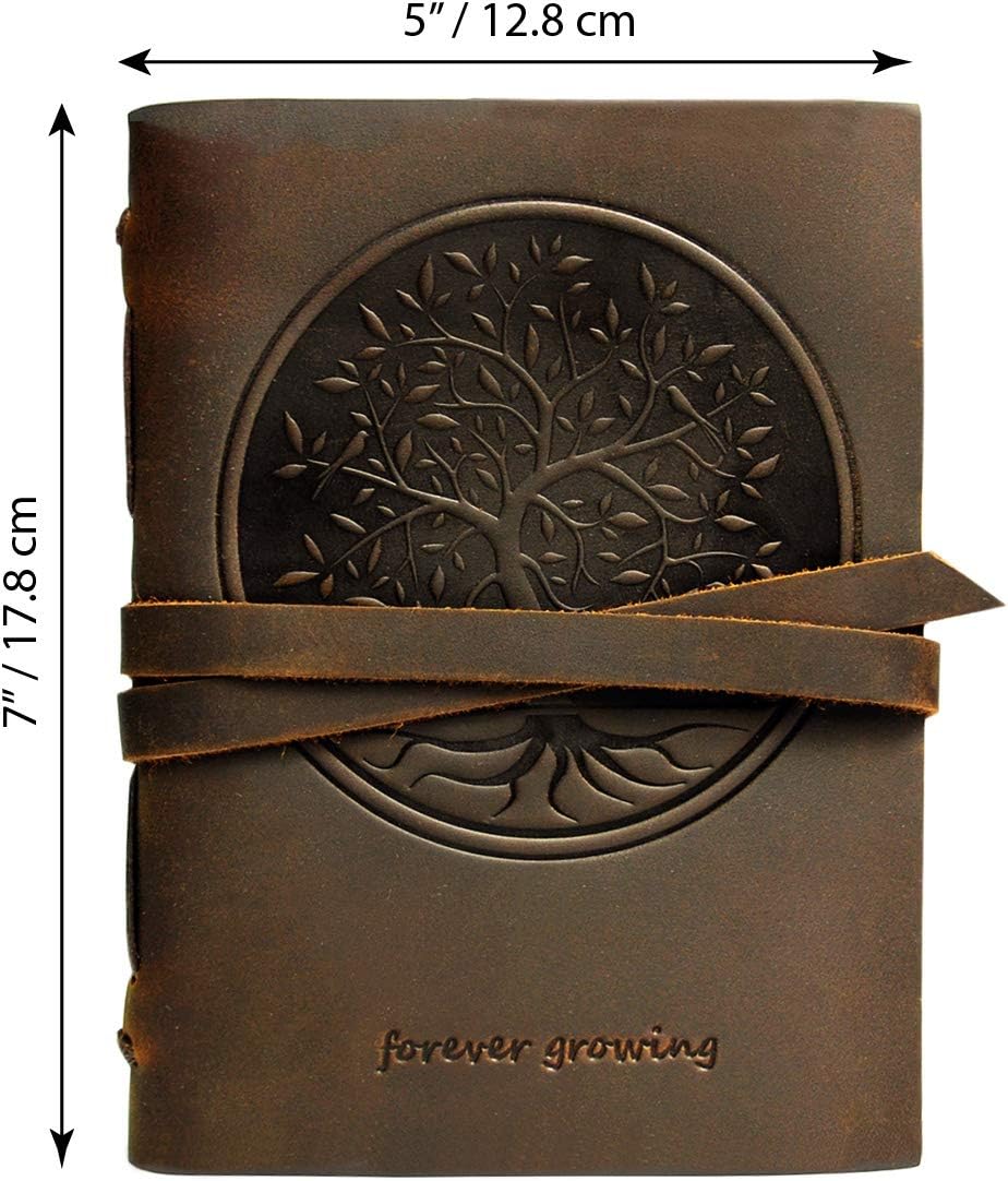 Tree of Life Leather Journal Embossed Handmade Travel Diary - Image 4
