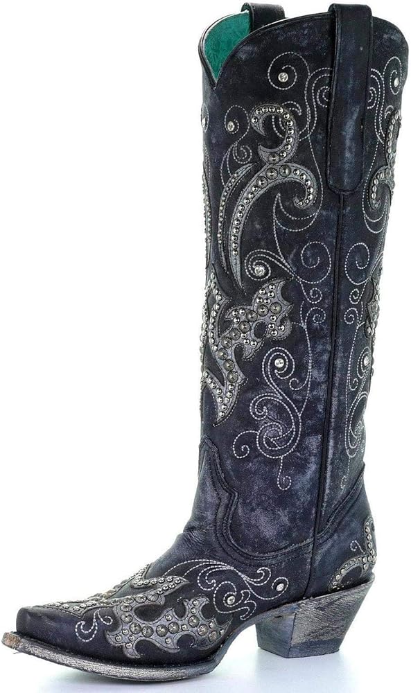 womens tall black cowboy boots