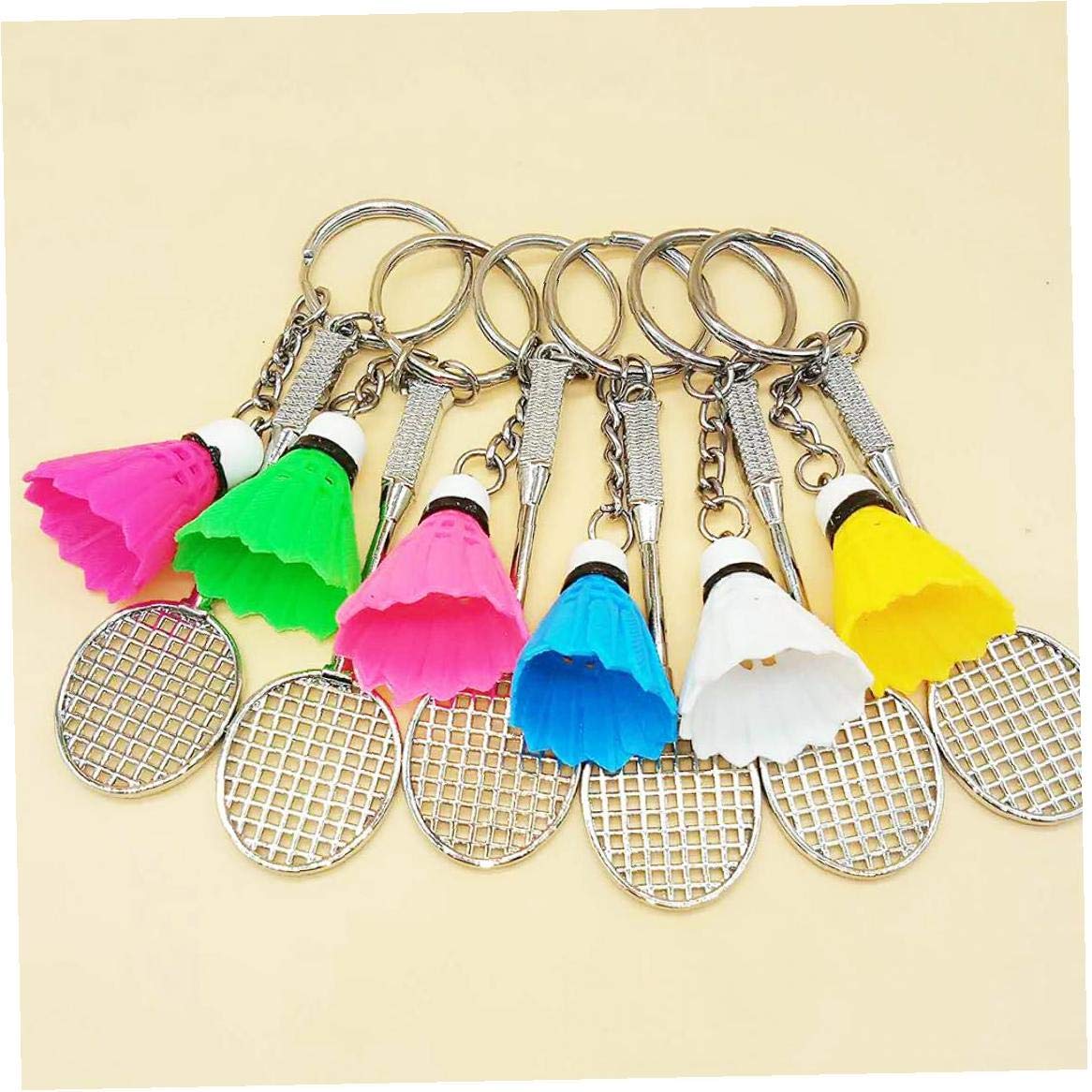 Cute Mini Badminton Keychain Sport Goods Ball Keyrings Accessories Yellow