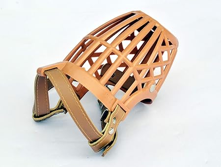 DOGISTA PET PRODUCTS Dog Mouth Cover Muzzle- L (Beige, Size-5), Large