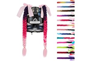SEGO 1 PCS / 2 PCS Helmet Pigtail Helmet Braids With Detachable Suction Cup With Bowknot Motorcycle Helmet Ponytails Hair Tails Decoretion Many Colors (Helmet not Included)