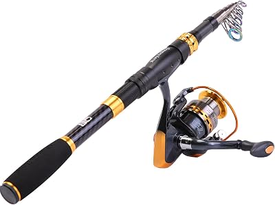 Sougayilang Carbon Fiber Telescopic Fishing Rod Reel Combo 1.8M Spinning