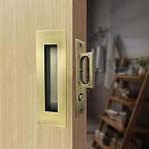 Recessed Finger Flush Pulls with Edge Pull Antique Brass - 6Inch Sliding Closet Door Handles Hardware Suitable for Pocket Door,Closet Door,Sliding Doors, Barn Door Handle