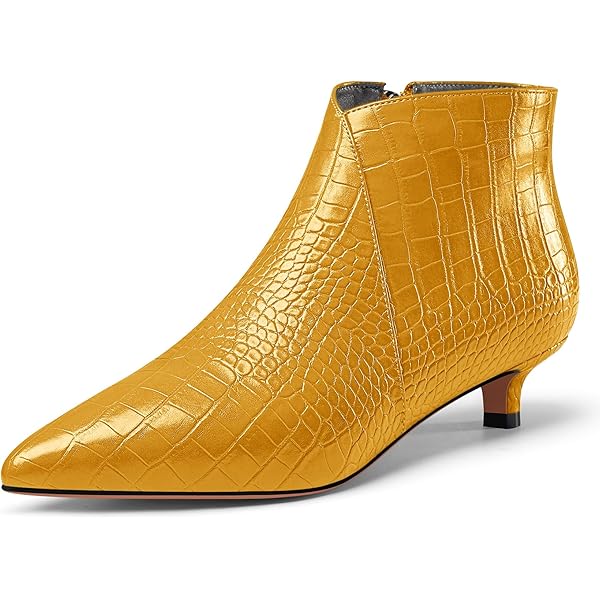 Amazon.com | Aachcol Womens Pointed Toe Low Kitten Heel Ankle