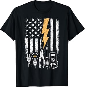 Electrician US Flag Electrical Engineer Electricians T-Shirt