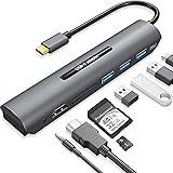 USB C Hub for MacBook Pro, 8 in 1 USB C Multiport Adapter, with 4K HDMI, USB 3.0 and USB-A Ports, 60W Power Delivery, SD/TF C