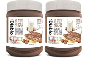 Diablo No Added Sugar Hazelnut Chocolate Spread 350 grams (2 Pack)