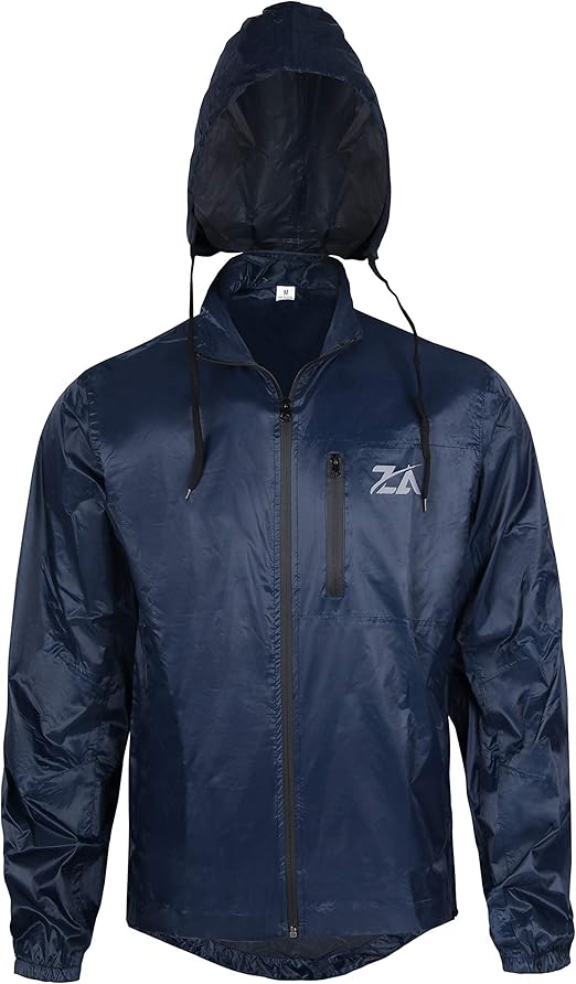 Zee Apparel ZA Unisex waterproof rain Jacket with hood and front 3