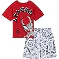 Marvel Spider-Man T-Shirt and French Terry Shorts Outfit Set Toddler to Big Kid Sizes (2T - 10-12)
