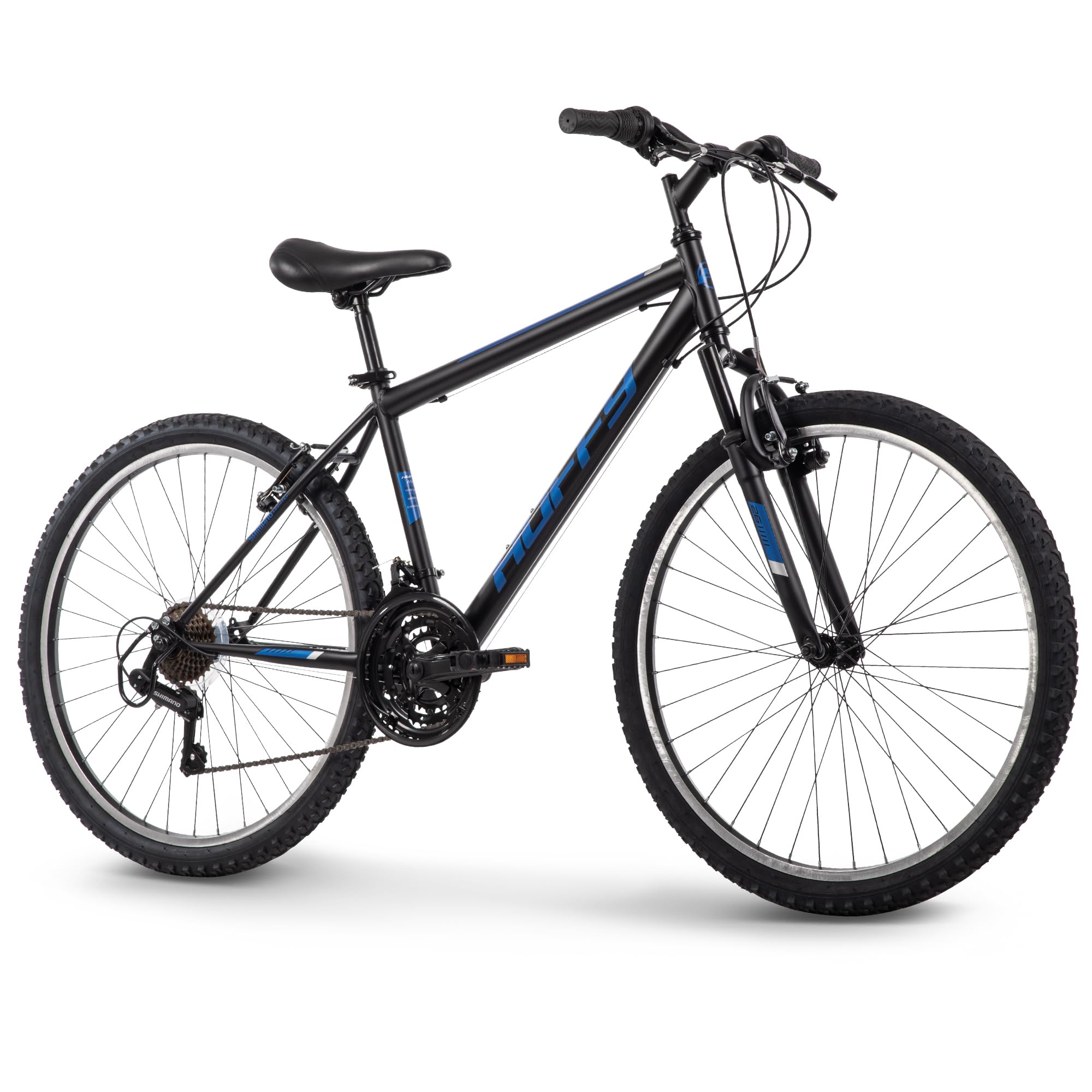 Photo 1 of Huffy Stone Mountain Mens 26 Inch Mountain Bike, Matte Black Frame, 21-Speed Shimano Twist Shifting, Front Suspension, Comfort Saddle | 20"/24"/26" Sizes, 6-21 Speeds, Dual Suspension Available |