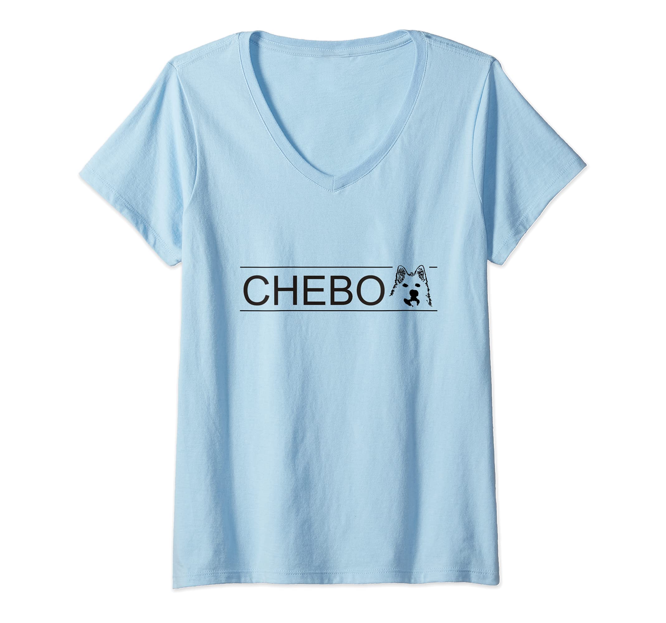 Womens CHEBO DOG V-Neck T-Shirt — image 1