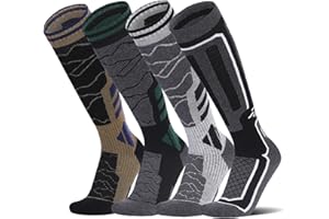 DarkCom 4-Pairs Mens and Women Ski Socks Comfortable,Warm Ski Socks,Snowboarding Socks Breathable