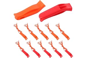 AUGSUN 10 Pcs Safety Whistle Marine Whistle Plastic Whistles with Lanyard for Emergency