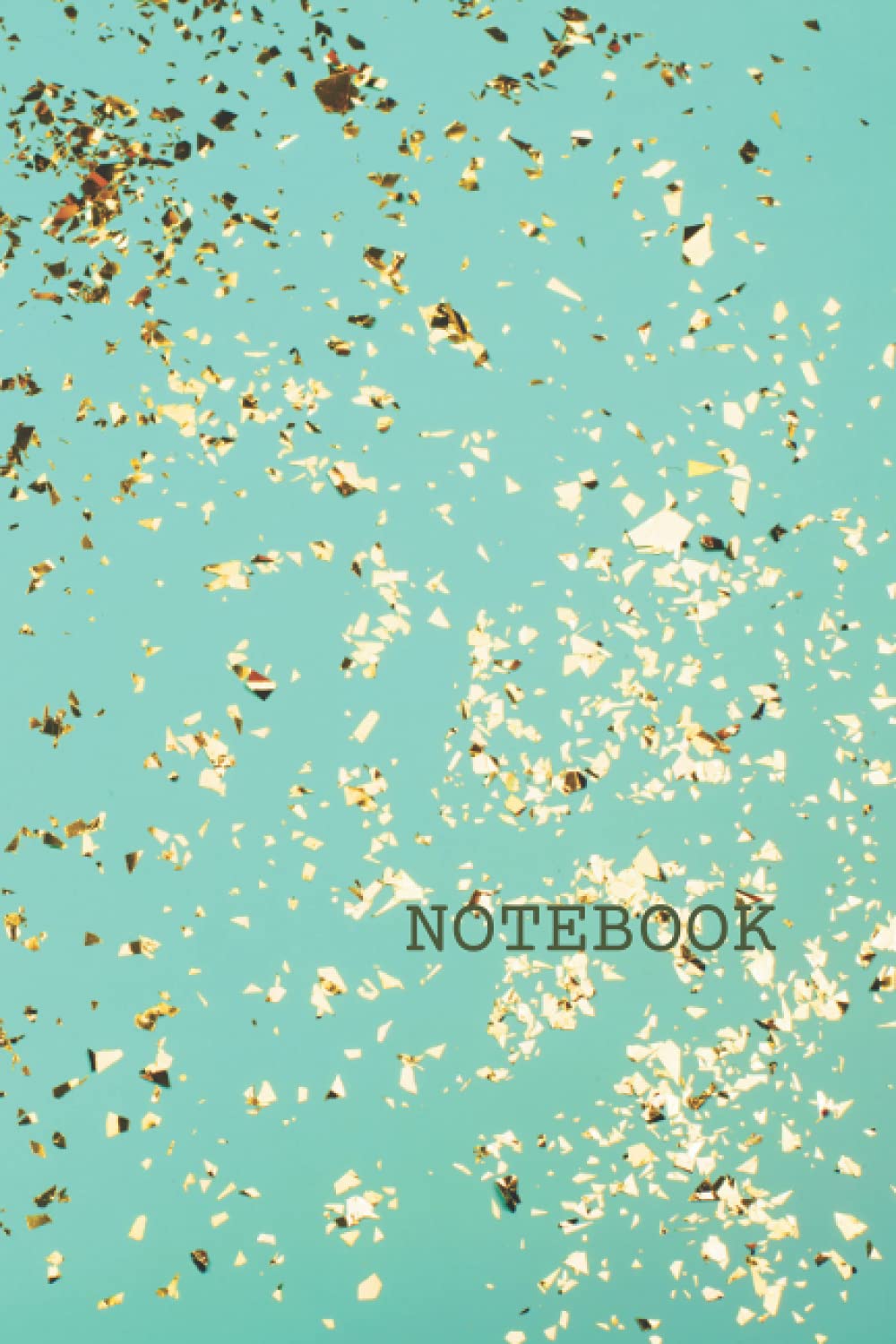 Simple Notebook -Sparkles Teal and Gold Cover: (6x9, 120 page, college-ruled, lined, glossy cover) (Sparkle Notebooks)