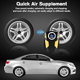 CLUHERTVY Digital Tyre Inflator Portable Air Compressor 12V with 3 Nozzles LED view 2