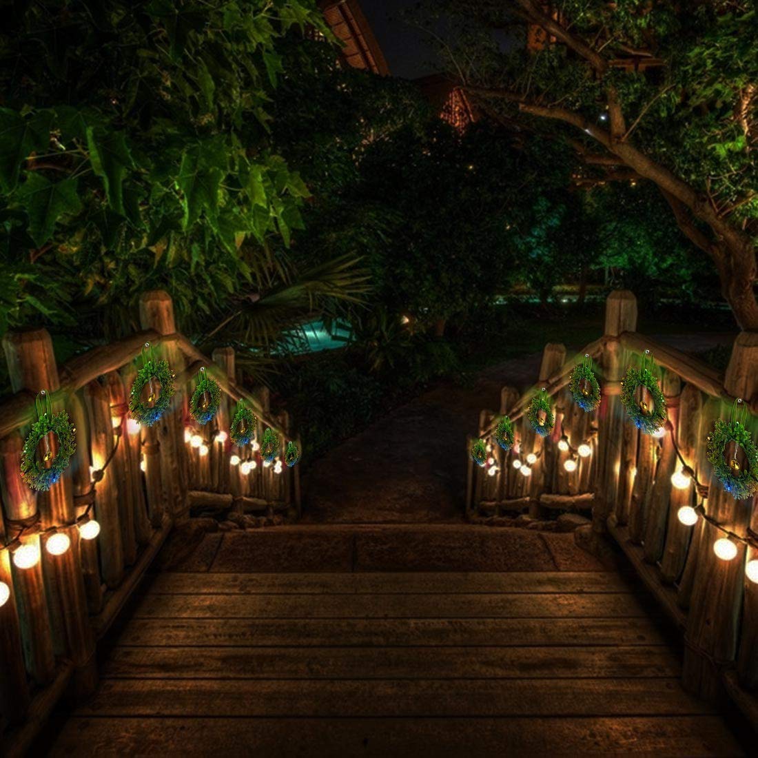 DOLUCKY LED String Lights, Outdoor Waterproof Wreaths Christmas Lights, Decorative Multicolor Battery Powered LED Fairy Lights for Indoor Wedding Party Windows Fence Gardens Homes(2 Packs)