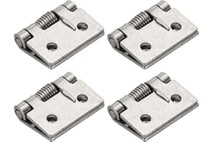HARFINGTON 4pcs Spring Loaded Hinges 1" Length Stainless Steel Spring Self Closing Small Door Hinge for Cabinet Door Box DIY 