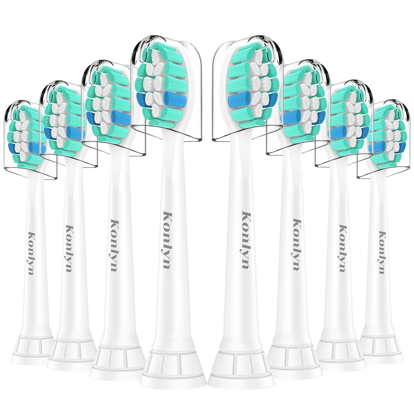 Konlyn Ersatzbürsten passend für Philips Sonicare Ersatzbürsten - Medium Bürstenköpfe für Sonicare Zahnbürste Snap-on Elektrischen Zahnbürsten, 8er Pack