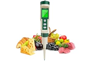 Kethvoz Digital pH Meter for Food, pH Pen Tester with Backlit for Sourdough and Bread, Meat, Cheese, Jam, Canning, Soft Soil 