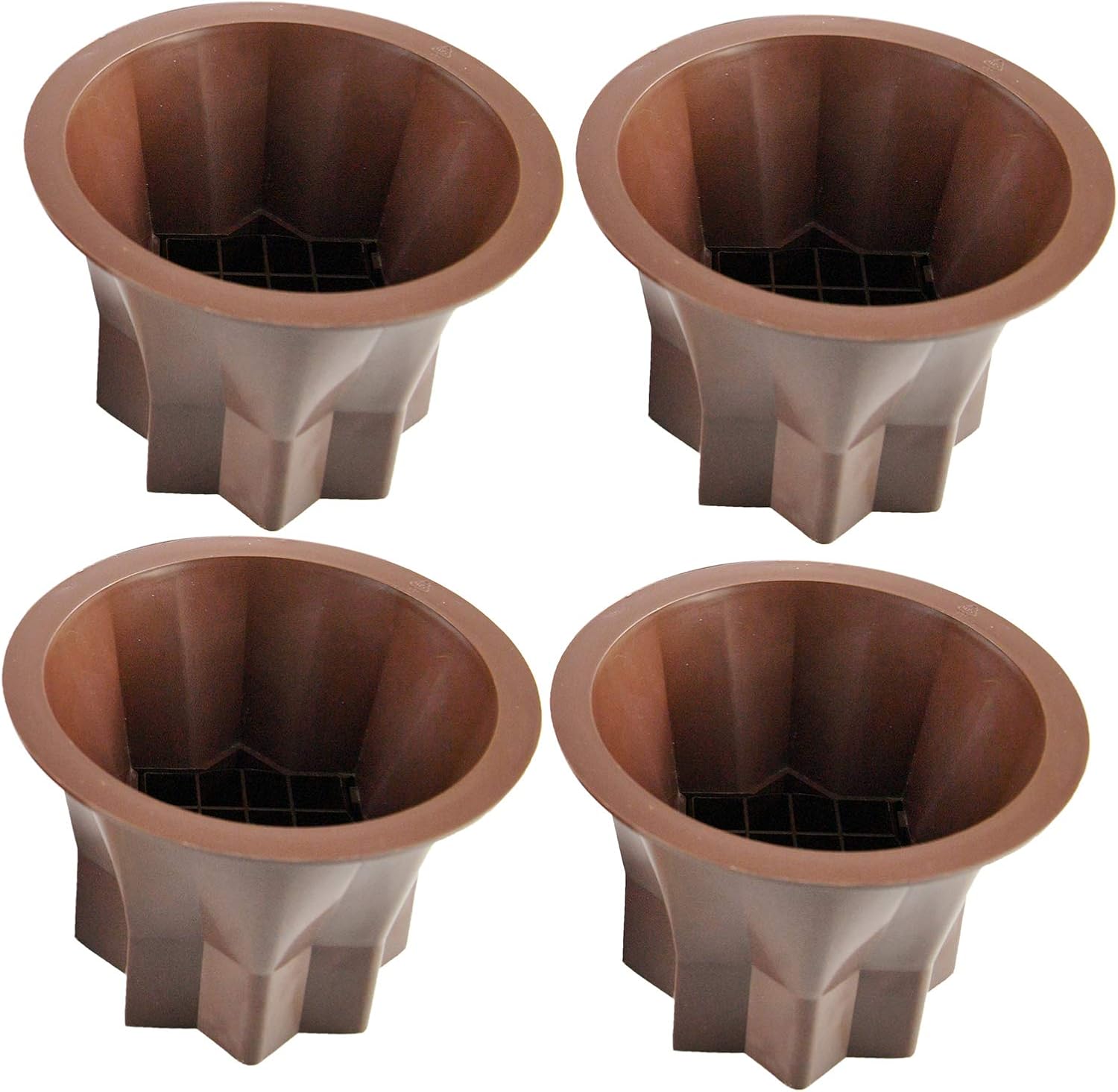 Home-X Adjustable Bed Risers, Furniture Risers, Bed Lifts, Set of 4, Brown, 7” L x 7” W x 5” H