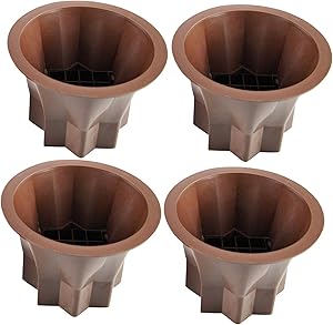 Home-X Adjustable Bed Risers, Furniture Risers, Bed Lifts, Set of 4, Brown, 7” L x 7” W x 5” H
