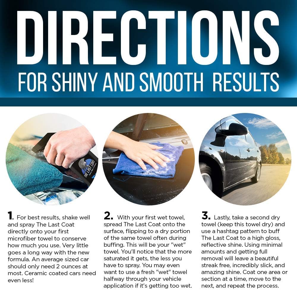 The Last Coat Premium Car Polish, Car Wax, Ceramic Coating for Cars, Water Based Liquid Shiny Coating Protection Detailing, Paint Shine Spray for Easy Use. Care with Top Coat Sealer, 16 oz: Automotive