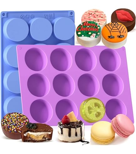 Mold De Chocolate Para Galletas Oreo Silicona 12 Cavidad Redondos Cubiertos De Chocolate Mold De Gelatina Cilíndricos Antiadherent Para Hornear Pastel - AliExprs 15