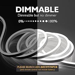 HRGXYUN 110V LED Neon Rope Light,Dimmable 16.4ft