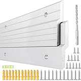 2-Pairs Heavy Duty 30-inch Aluminum French Cleat Hanger, Z Bar Clips Mount for Mirror and Picture, 200-Pound Max Load Secure 