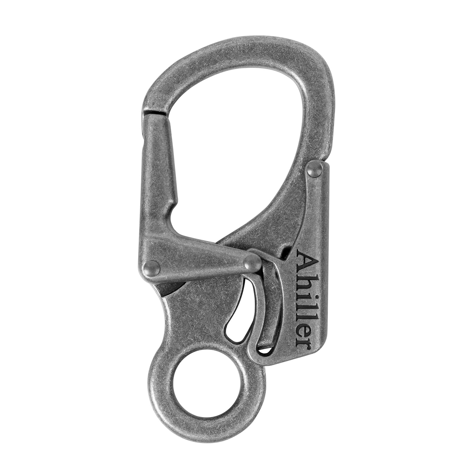 Photo 1 of Ahiller Carabiner Clip, Double Anti-Misopening Locking Design, 3" Zinc Alloy Heavy Keychain for Outdoor Camping Hiking, Key Ring Clip (Deep Alloy-1P)